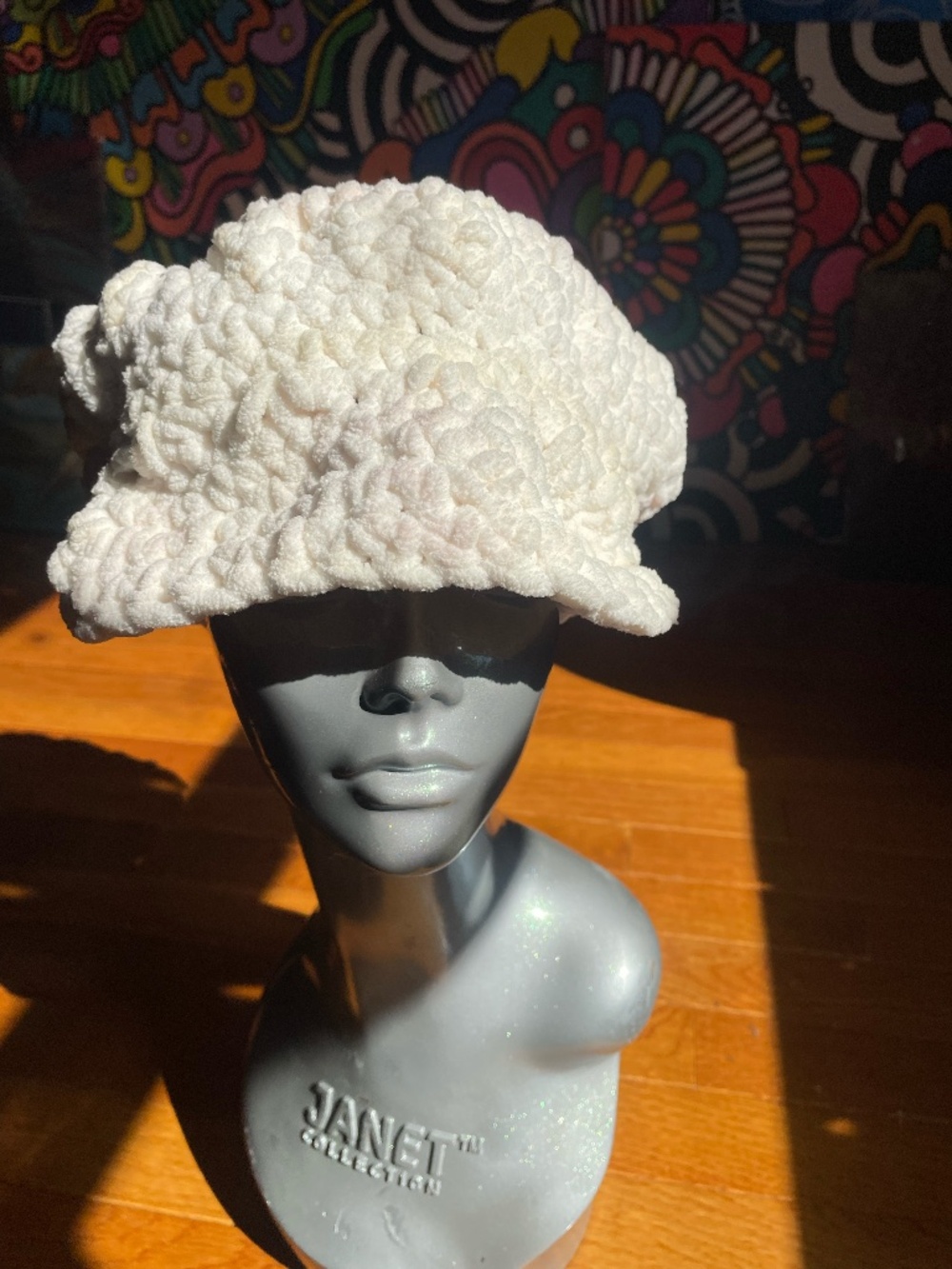 🧶 Plush Handmade Crochet Hat –Cream